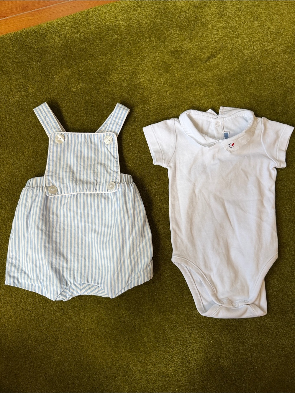 Jacadi White Baby Polo Bodysuit and Romper